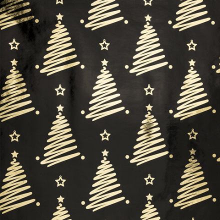 Бумага упаковочная новогодняя НАБОР 3 шт. "Black&Gold", С ЭФФЕКТАМИ, 70х100 см, ЗОЛОТАЯ СКАЗКА, 592190