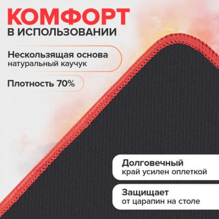 Коврик компьютерный для мыши большой SONNEN "CYBER OUTLAW", ткань + резина, 400х355х3 мм, 513616