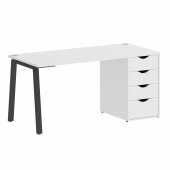 Home Office Стол письменный VR.SP-3-158.4.A Белый бриллиант/Антрацит металл 1580*720*750