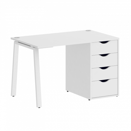 Home Office Стол письменный VR.SP-3-118.4.A Белый бриллиант/Белый металл 1180*720*750