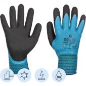 Перчатки трикотажные утепл. с дв.латекс. JetaSafety JLW-601-XL голубые р.XL