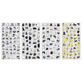 Наклейки декоративные "Забавные зверята", 17,5х9 см, ассорти 4 вида, FUNSTER (ФАНСТЕР), 666097