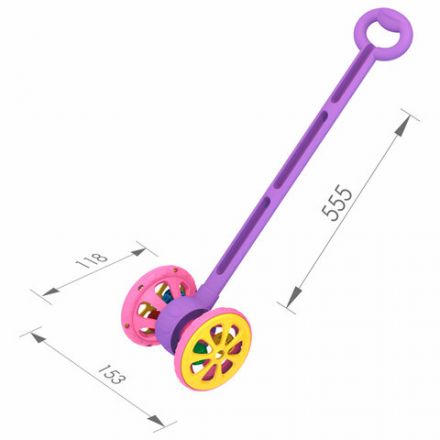 Каталка на палочке "Весёлые колёсики" с шариками, 15x12x55 см, цвет фиолетово-розовый, НОРДПЛАСТ, 760 Каталка на палочке "Весёлые колёсики" с шариками, 15x12x55 см, цвет фиолетово-розовый, НОРДПЛАСТ, 760