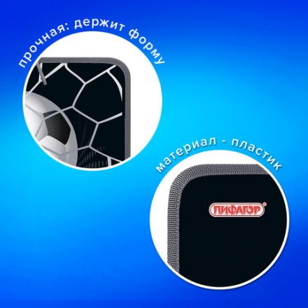 Папка для труда на молнии с ручками ПИФАГОР А4, 1 отделение, пластик, органайзер, "Ball kick", 272229 Папка для труда на молнии с ручками ПИФАГОР А4, 1 отделение, пластик, органайзер, "Ball kick", 272229