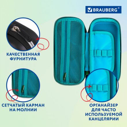 Пенал BRAUBERG, 1 отделение, 1 откидная планка, EVA, 22х10х5 см, "Wild face", 272337 Пенал BRAUBERG, 1 отделение, 1 откидная планка, EVA, 22х10х5 см, "Wild face", 272337