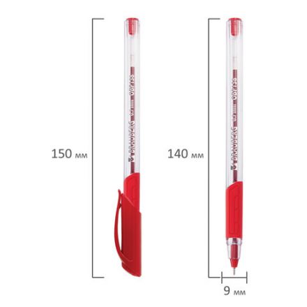 Ручка шариковая масляная BRAUBERG "Extra Glide GT", КРАСНАЯ, трехгранная, узел 0,7 мм, линия письма 0,35 мм, 142920