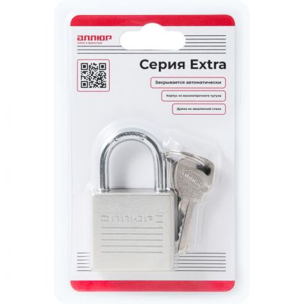 Замок навесной УЗК_Аллюр ВС1Ч-038 (38хd=6х22) чугун (16833) хром (4кл)