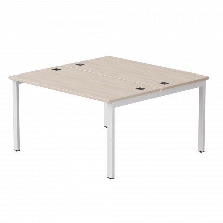 Бенч-система на 2 места Everprof EVO на металлокаркасе 1380х670(1370)x755 Дуб Соната/Белый