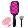 Расческа для волос массажная 20х8,5 см, массажер и щетка для чистки В ПОДАРОК, черная/розовая, MONTE VITA (МОНТЕ ВИТА), 457430