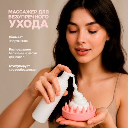 Расческа для волос массажная 20х8,5 см, массажер и щетка для чистки В ПОДАРОК, черная/розовая, MONTE VITA (МОНТЕ ВИТА), 457430