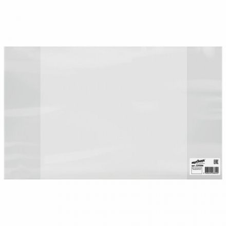 Обложка ПВХ со штрихкодом для тетрадей и дневников, ПЛОТНАЯ, 120 мкм, 210х350 мм, прозрачная, ЮНЛАНДИЯ, 229306