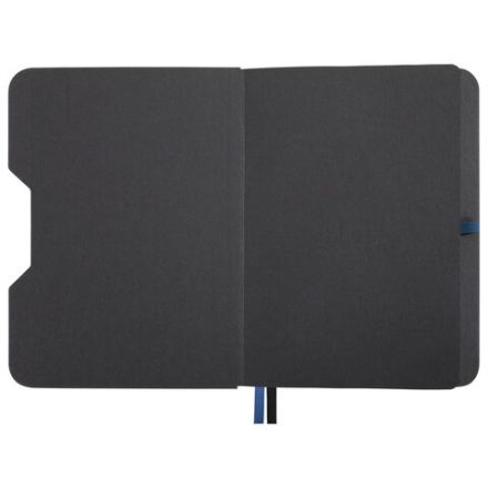 Блокнот А5 (162х218 мм), BRAUBERG "NOTE", под кожу софт-тач, с резинкой, 80 л., клетка, синий, 113438