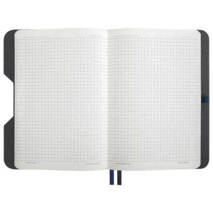 Блокнот А5 (162х218 мм), BRAUBERG "NOTE", под кожу софт-тач, с резинкой, 80 л., клетка, синий, 113438