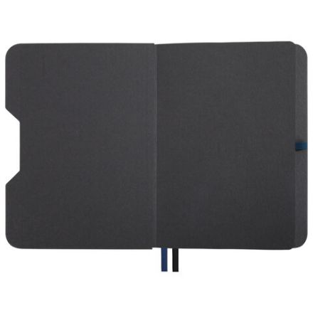 Блокнот А5 (162х218 мм), BRAUBERG "NOTE", под кожу софт-тач, с резинкой, 80 л., клетка, синий, 113438