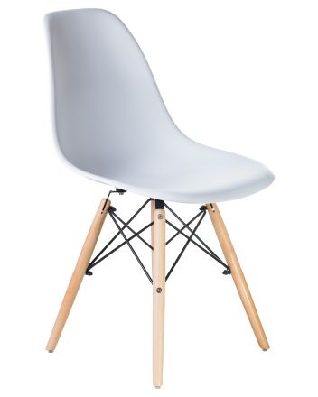 Стул обеденный DOBRIN DSW, ножки светлый бук, цвет белый (W-02)