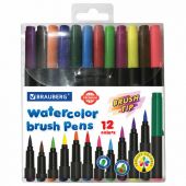 Фломастеры утолщенные 12 цветов, вентилируемый колпачок, BRAUBERG "PREMIUM", ПВХ-упаковка, 152196