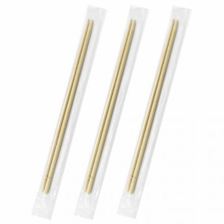 Палочки для суши бамбуковые 21 см, круглые, КОМПЛЕКТ 100 пар в индивидуальной прозрачной упаковке, БЮДЖЕТ, 132266