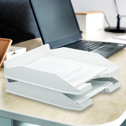 Лоток горизонтальный для бумаг КОМПЛЕКТ 2 шт., BRAUBERG "Modern", 346х254х61 мм, белый, 238026 Лоток горизонтальный для бумаг КОМПЛЕКТ 2 шт., BRAUBERG "Modern", 346х254х61 мм, белый, 238026