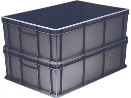 Ящик 600х400х180 мм сплошной без ручек серый морозостойкий