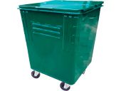 Контейнер металл 0,75 м. для ТБО, с крышкой, на колёсах цв. зелёный