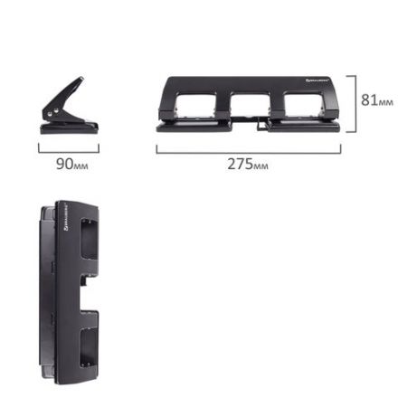 Дырокол металлический на 2-4 отверстия BRAUBERG "HL-4", до 15 л., черный, 221160 Дырокол металлический на 2-4 отверстия BRAUBERG "HL-4", до 15 л., черный, 221160