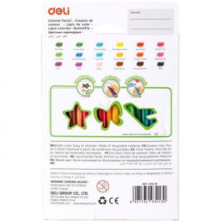 Карандаши цветные 18цв 3-гран Deli Enovation, пластик, EC113-18