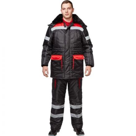 Костюм рабочий зимний з26-КПК черн/красн (р.60-62) 170-176