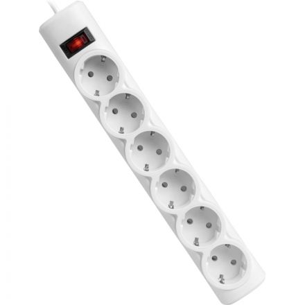 Сетевой фильтр Defender  DFS 151 1,8 м, белый, 6 розеток(99489)
