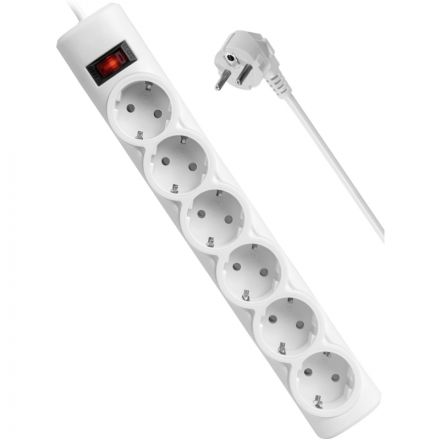 Сетевой фильтр Defender  DFS 151 1,8 м, белый, 6 розеток(99489)