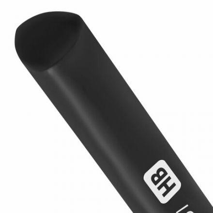 Карандаш чернографитный BRAUBERG, 1 шт., "Black&White", HB, трехгранный, корпус черный, заточенный, 181297