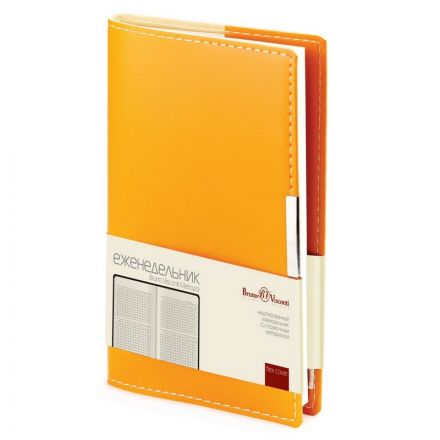 Еженедельник недатированный Bruno Visconti Metropol искусственная кожа А6 80 листов оранжевый (102x177 мм)