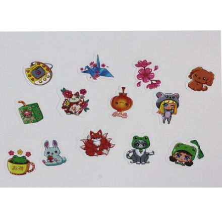 Набор наклеек для телефона, ассорти, 50 наклеек, 100х150 мм, ПП