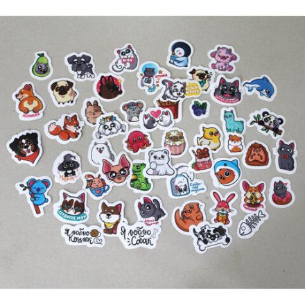 Набор наклеек для телефона, ассорти, 50 наклеек, 100х150 мм, ПП