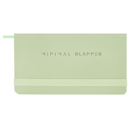Еженедельник недатированный с резинкой 171х93 мм, BRAUBERG, твердый, 64 л., "Minimal", зеленый, 116314
