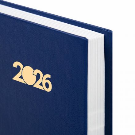 Ежедневник датированный 2026 145х215 мм, А5, STAFF, обложка бумвинил, синий, 117305
