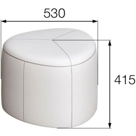 Пуф MV_Софти стац. опора СФ-57/530x530x415 тк.велюр желтый