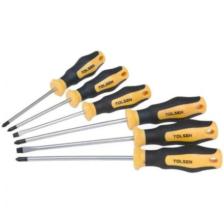 Набор отверток GRIPro, 6 предметов TOLSEN Набор отверток GRIPro, 6 предметов TOLSEN