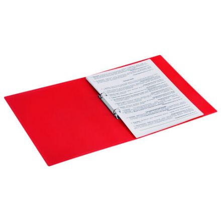 Папка на 2 кольцах А4 BRAUBERG UNIVERSAL, 25 мм, красная, до 170 листов, 0,5 мм, 273032