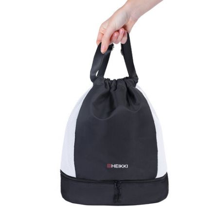 Рюкзак спортивный мешок HEIKKI ACTION (ХЕЙКИ) с отделением для обуви, вентилируемые стенки, 45х34 см, "Total black", 273455