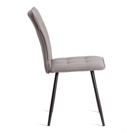 Стул обеденный Bari (2 шт. в упаковке) LT, велюр, серый/черный, 29, 41х55х89 см