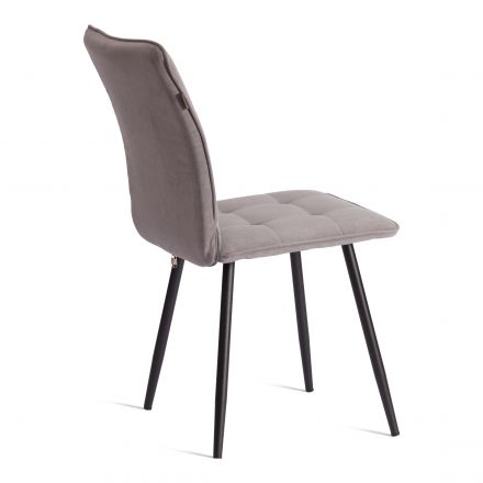 Стул обеденный Bari (2 шт. в упаковке) LT, велюр, серый/черный, 29, 41х55х89 см