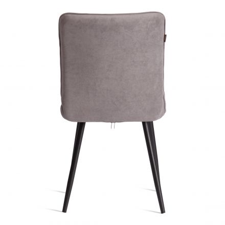 Стул обеденный Bari (2 шт. в упаковке) LT, велюр, серый/черный, 29, 41х55х89 см