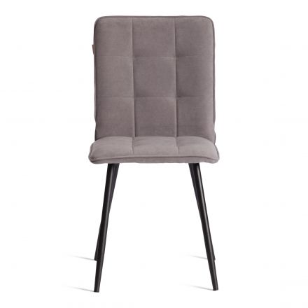 Стул обеденный Bari (2 шт. в упаковке) LT, велюр, серый/черный, 29, 41х55х89 см