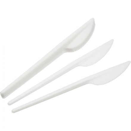 Нож одноразовый 155мм, белый, бюджет, КОМУС ПС 100шт/уп