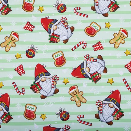 Бумага упаковочная мелованная BIG SIZE новогодняя "Гномики", 0,7х10 м, ЗОЛОТАЯ СКАЗКА, 592195