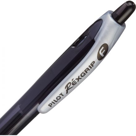 Ручка шариковая автоматическая Pilot BPRG-10R-F Rex Grip черная (толщина линии 0.32 мм)