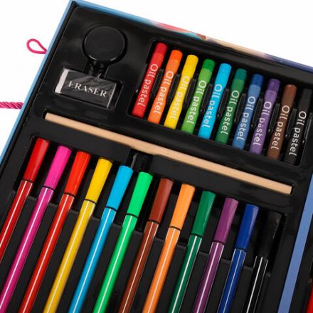 Набор ЮНОГО ХУДОЖНИКА "ПРИНЦЕССА" для рисования и творчества в кейсе ЮНЛАНДИЯ, 75 предметов, 665673