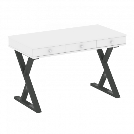 Home Office Стол письменный VR.SP-1-118.M Белый бриллиант/Антрацит металл 1180*600*750