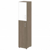 Yalta Шкаф узкий LT.SU-1.7 R (L) white Вяз/Стекло white 400*450*1987