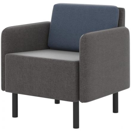 Кресло 0MX_ТF_М27 Select, ткань рогожка серый/синий